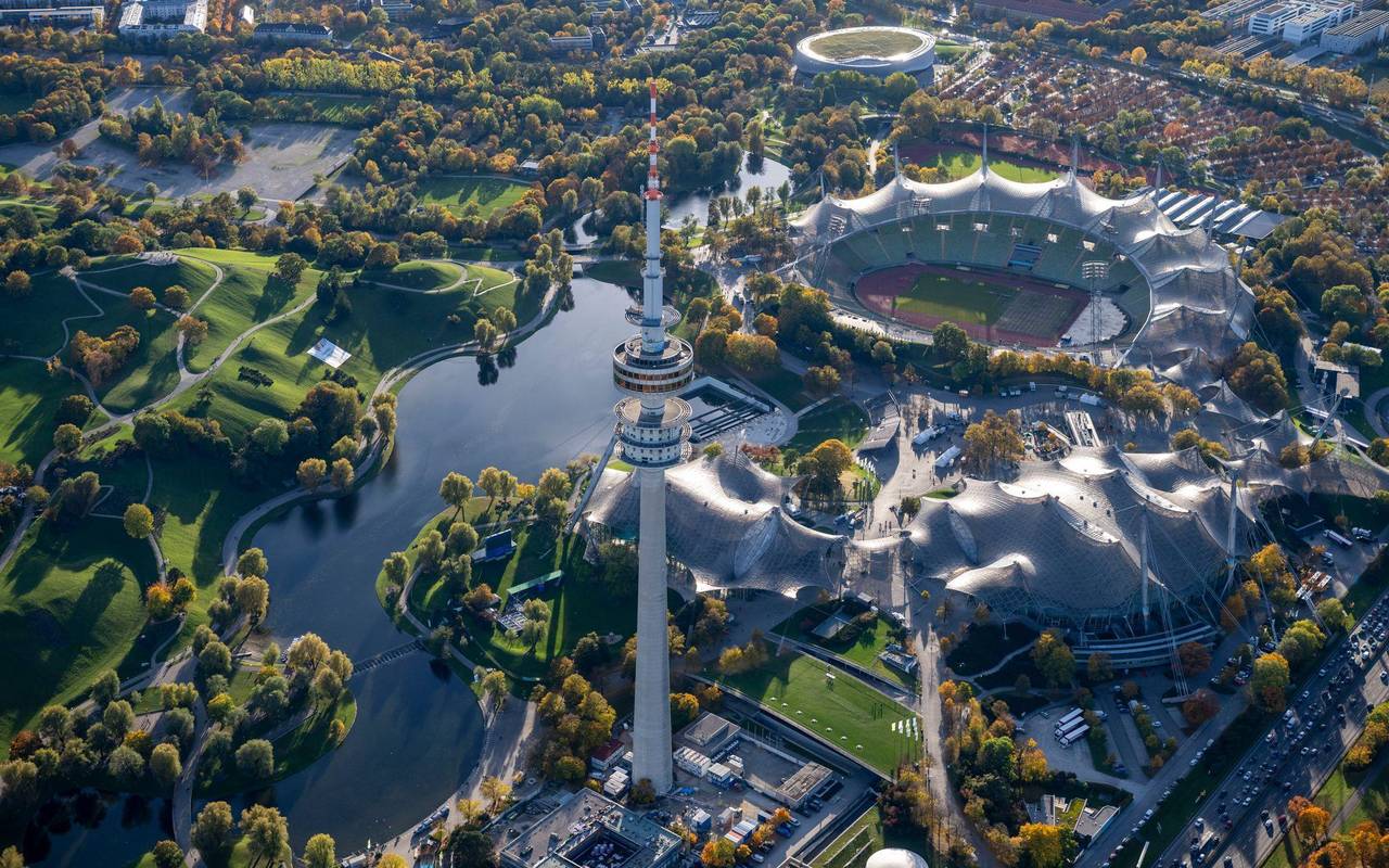 Münchner Olympiastadion aus der Luft