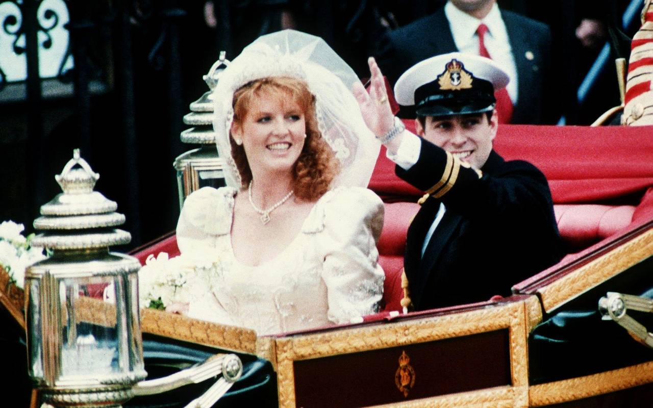 Sarah Ferguson und Andrew an ihrem Hochzeitstag