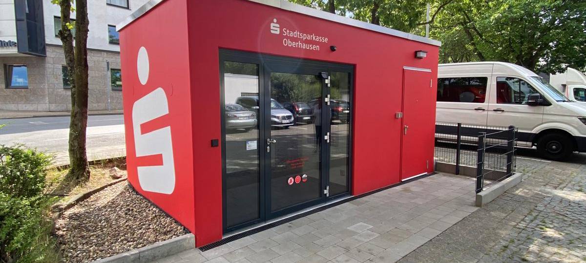 Neuer SB-Pavillon der Sparkasse in Klosterhardt