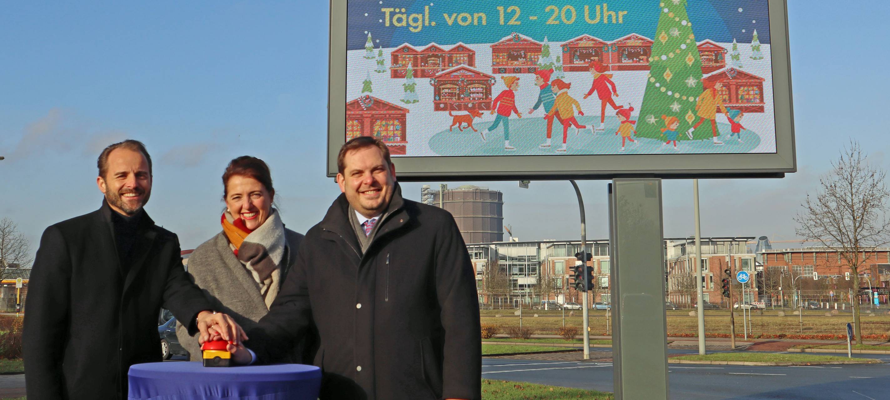 Digitale Bildschirme an Kreuzung Essener/Osterfelder Straße