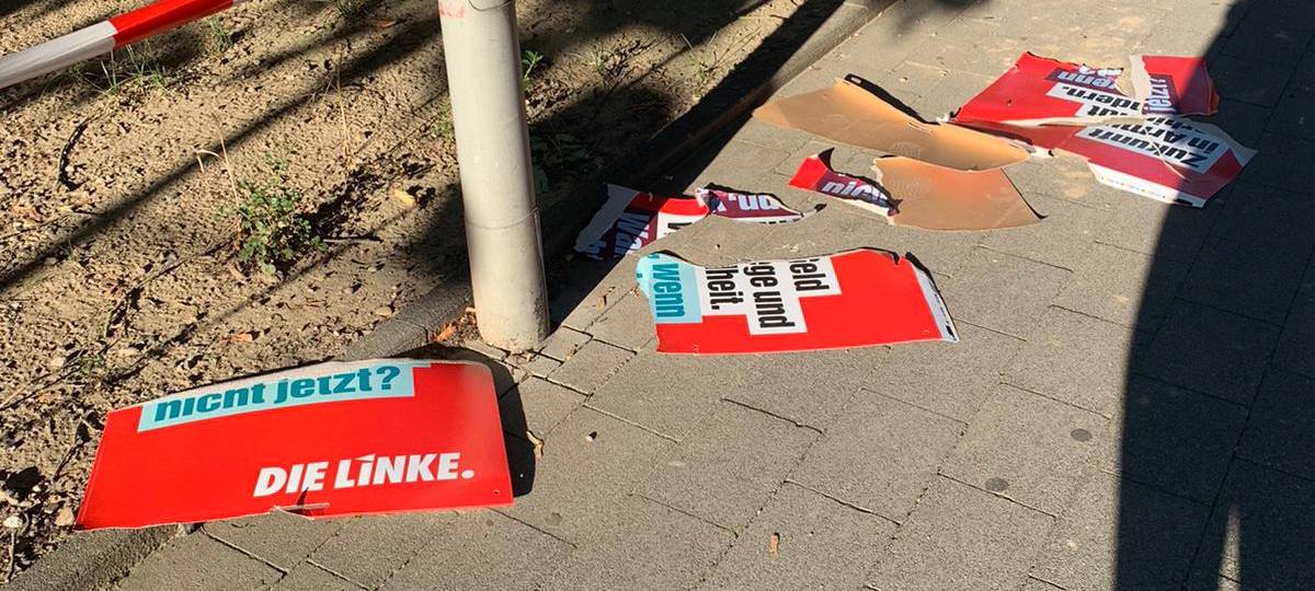 Beschädigte Wahlwerbung beschäftigt Staatsschutz