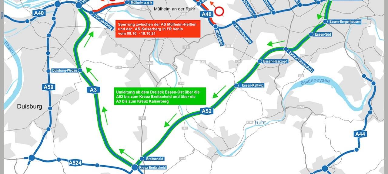 A40 in Mülheim wieder frei