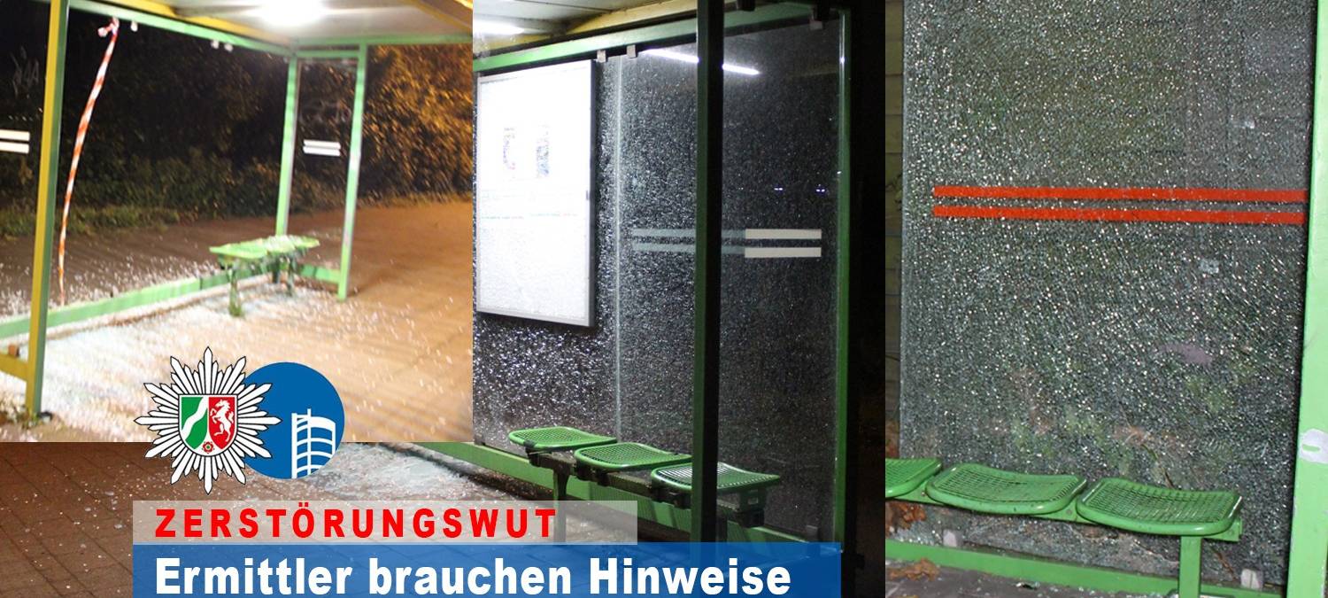 Zerstörte Haltestellen und beschädigte Autos