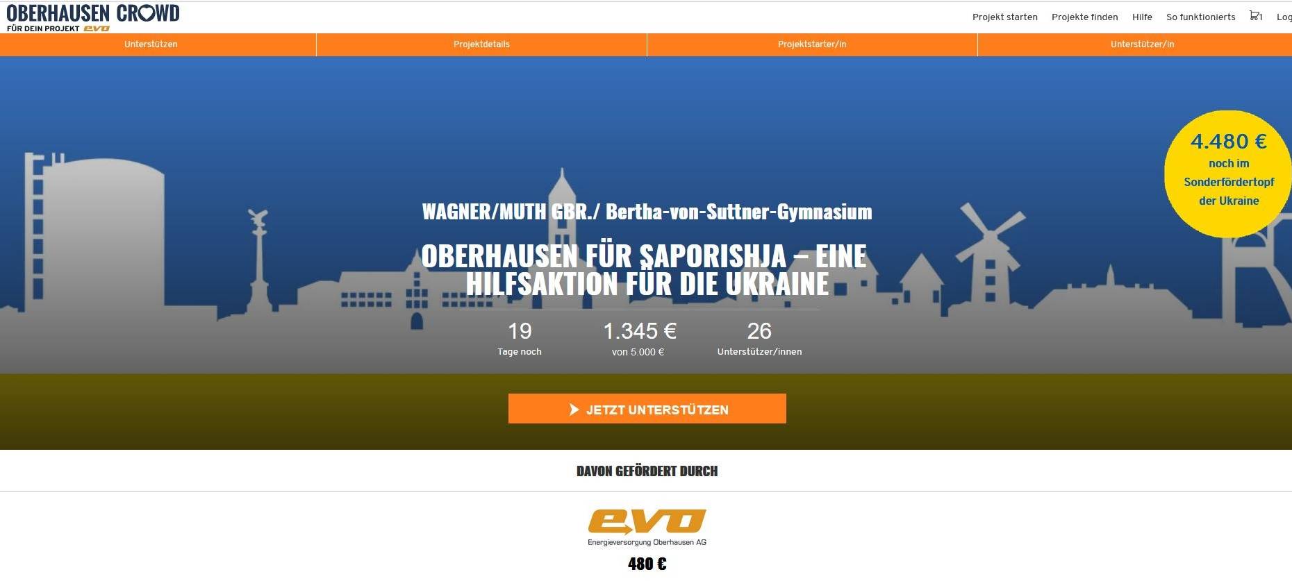 Crowdfunding-Projekt für Ukraine