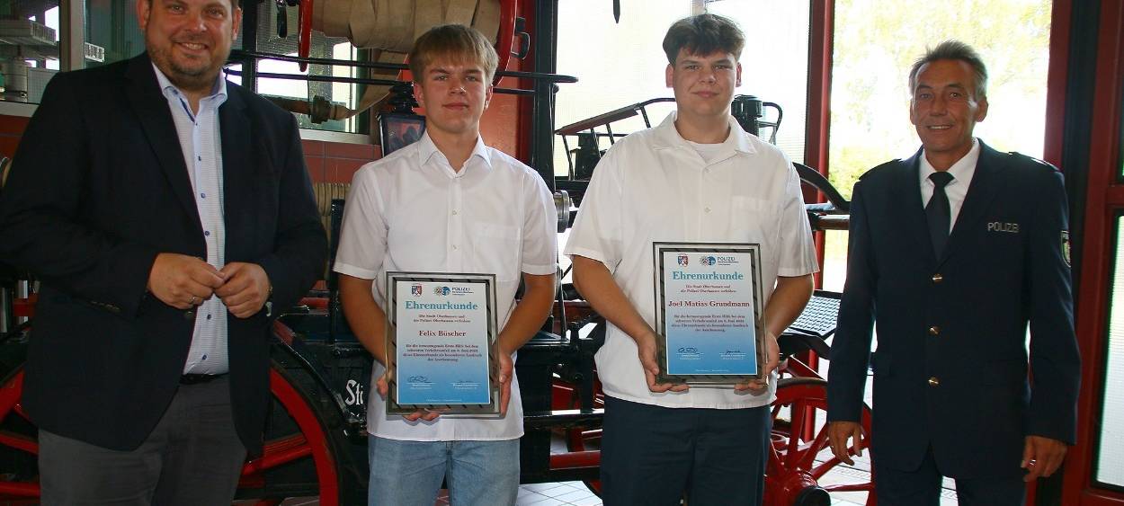 Jugendliche Ersthelfer geehrt