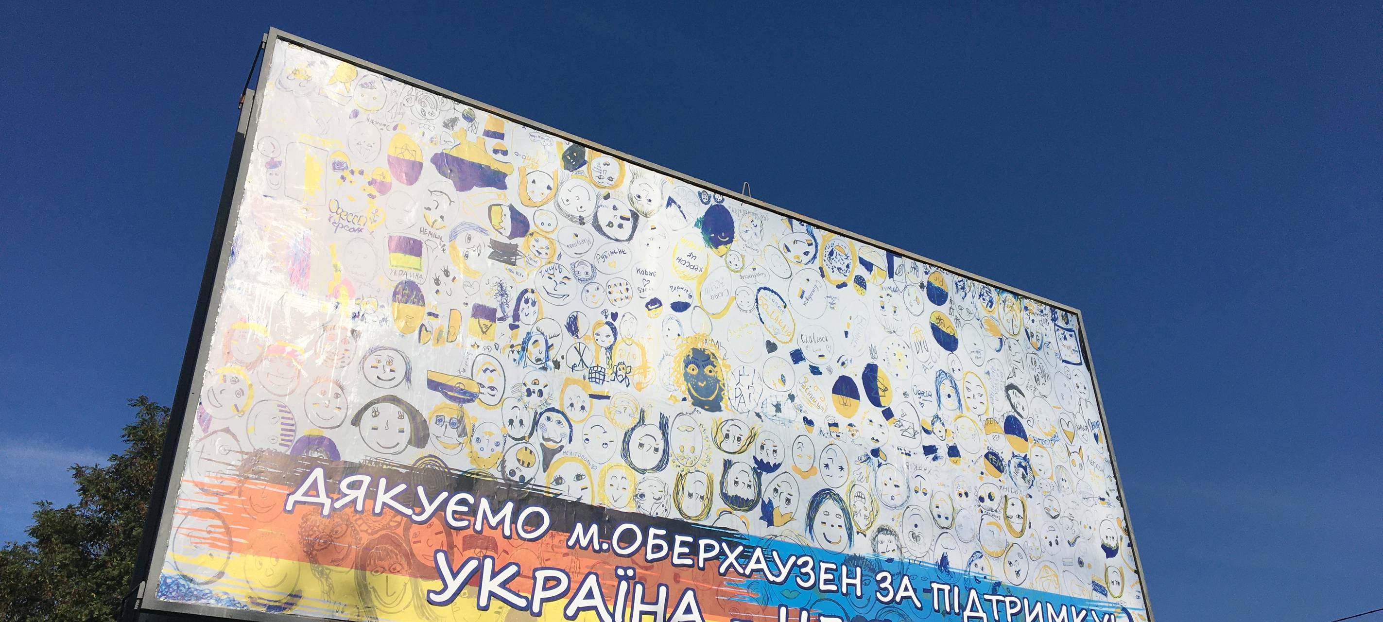 Saporishja bedankt sich bei Oberhausen für Plakataktion