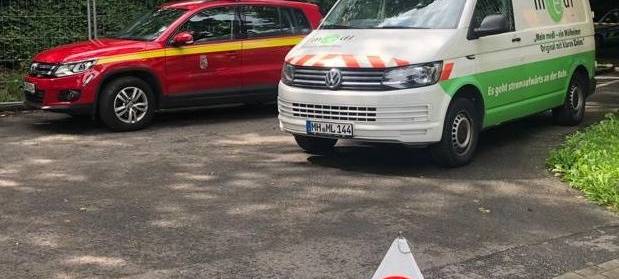 Bagger beschädigt Erdgasleitung in Mülheim