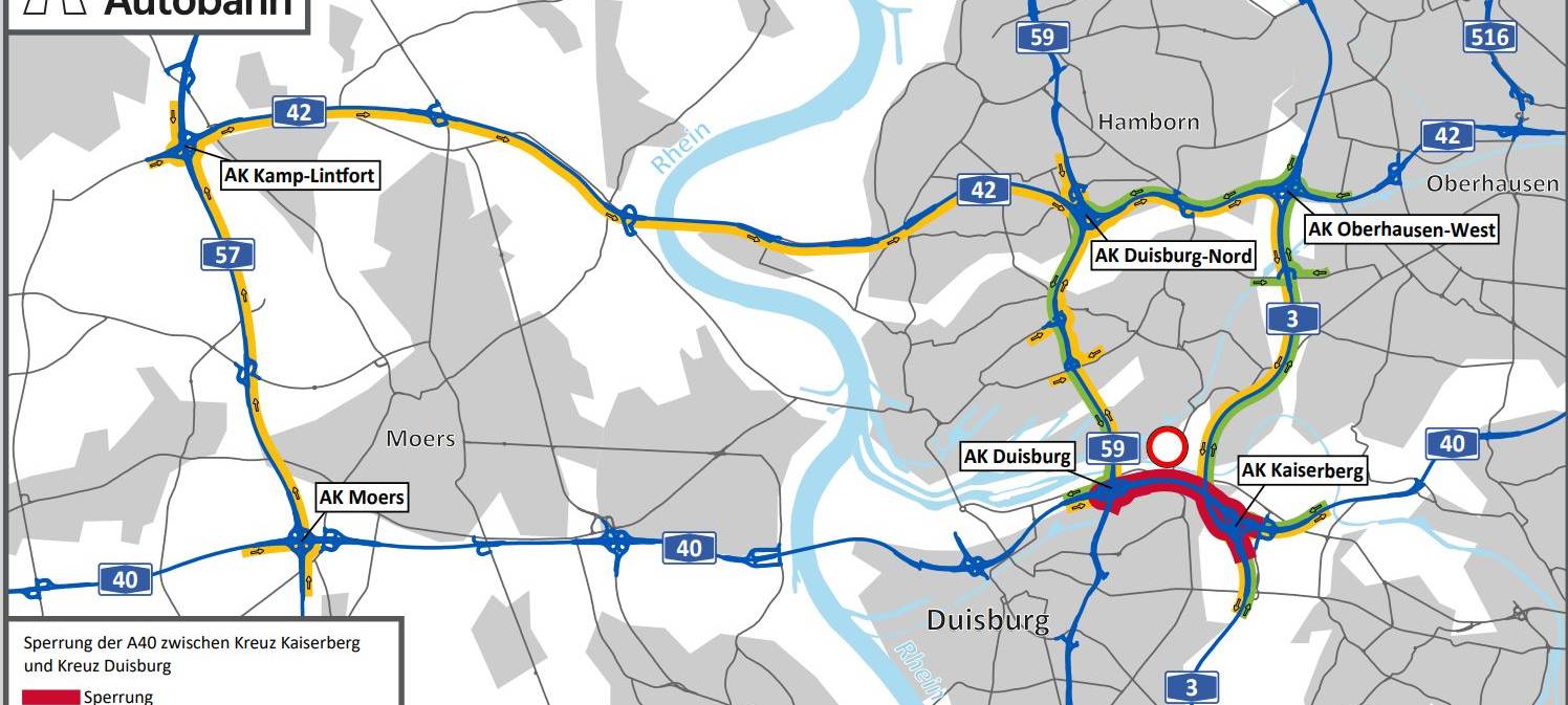 A40 wird heute Abend vollgesperrt