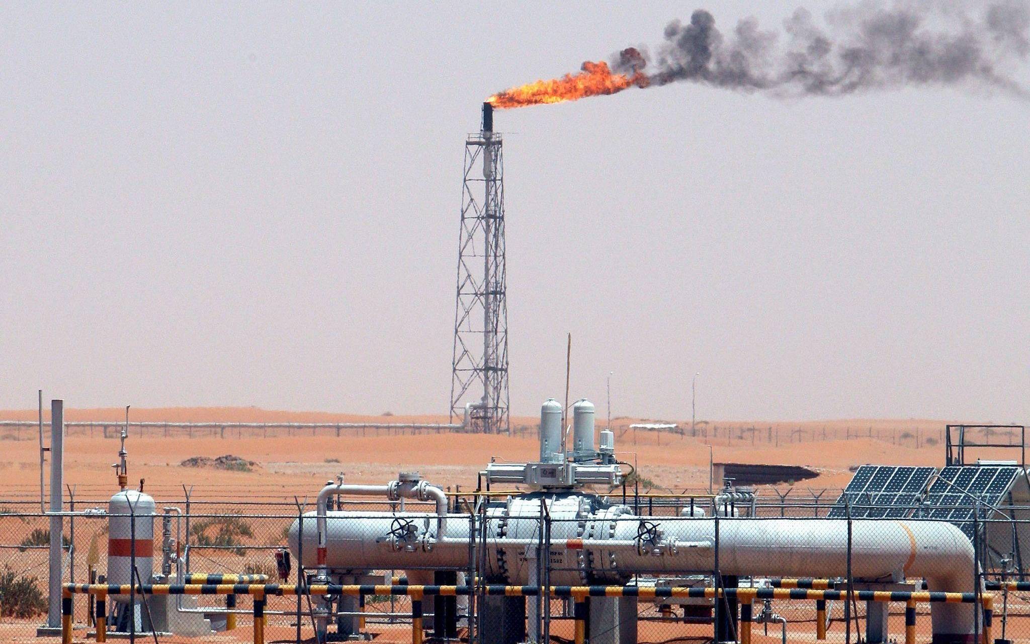 Ölfeld in Saudi-Arabien