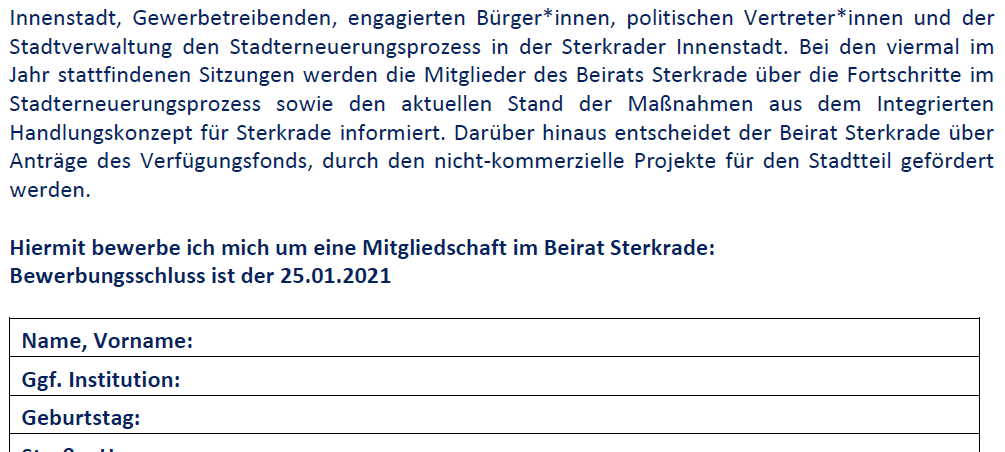 Neue Stadtteilbeiräte gesucht