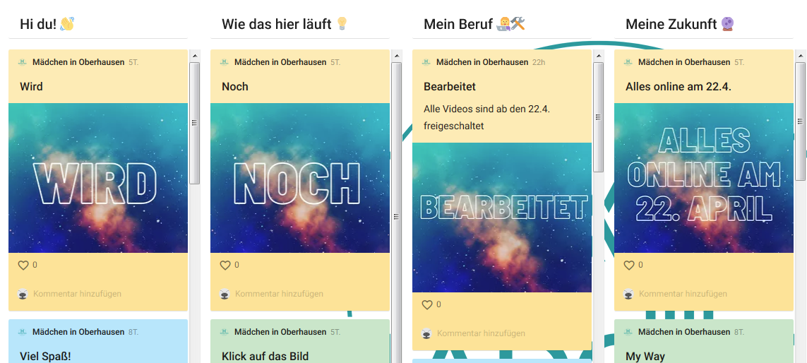 Online-Pinnwand zum Girls Day