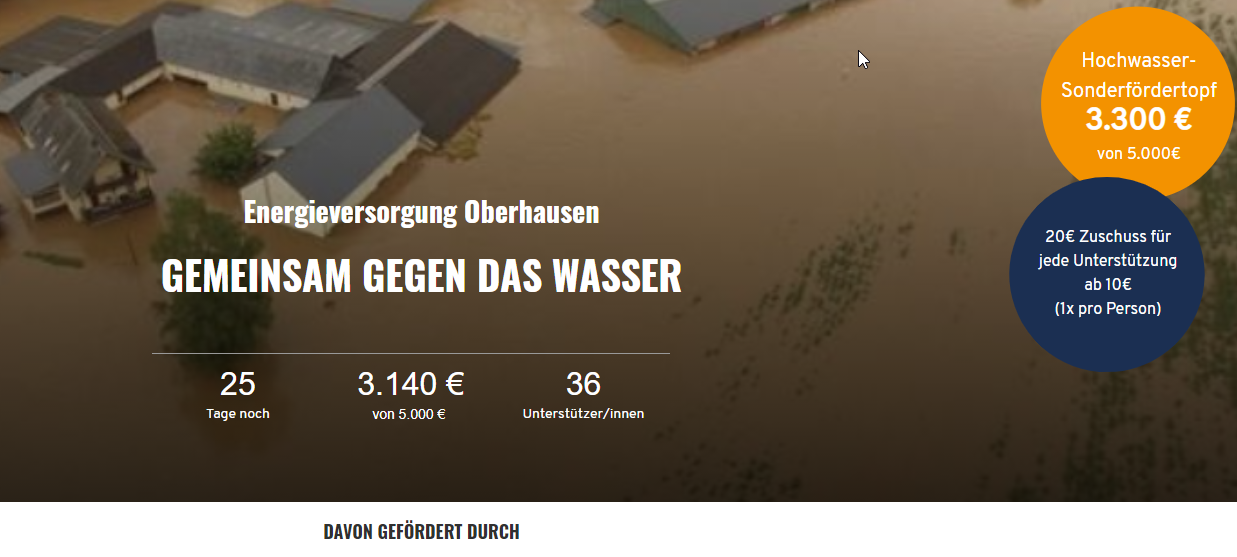Crowdfunding für die Opfer des Hochwassers
