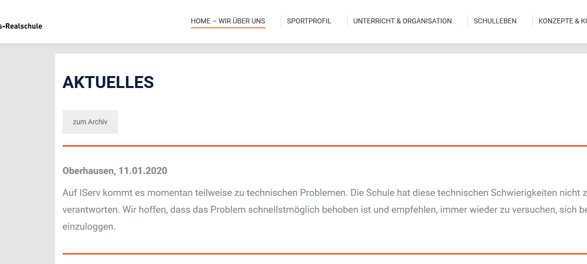 Lernplattform IServ zusammengebrochen