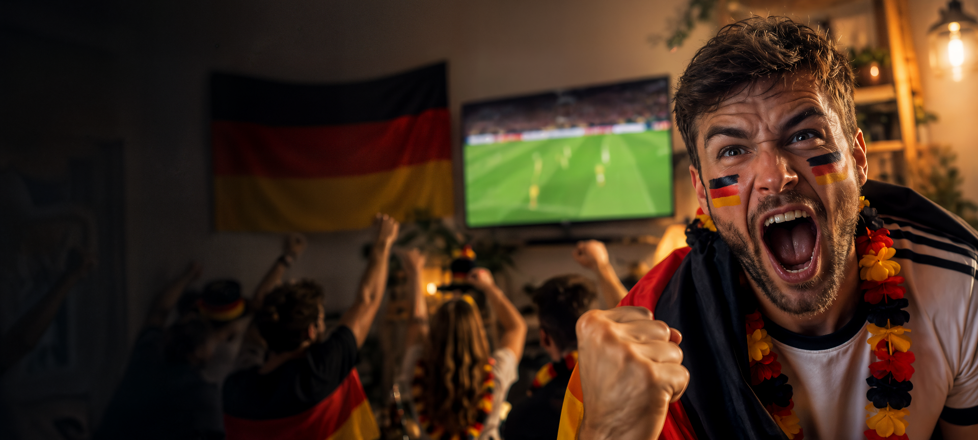 Fußballfan jubelt